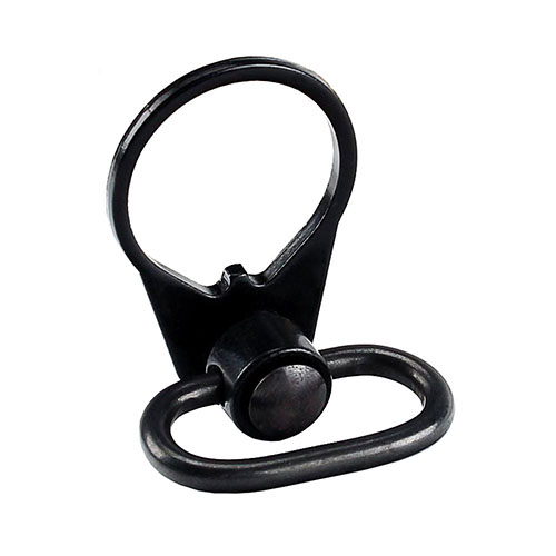 AR-15 End Plate med QD Sling Swivel i stål gir enkel festing av slynge, ambidextrøs design og rask avtakbarhet for effektiv bruk i jakt og skyting.